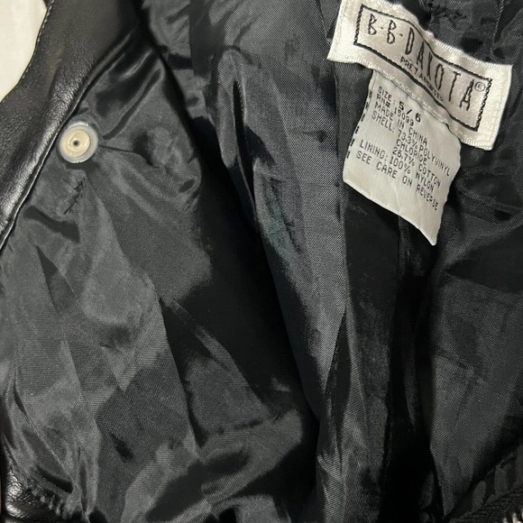 BB Dakota Vintage 90's Junior's Black Faux Leather High Waist Pants Size 5/6 - Picture 10 of 12